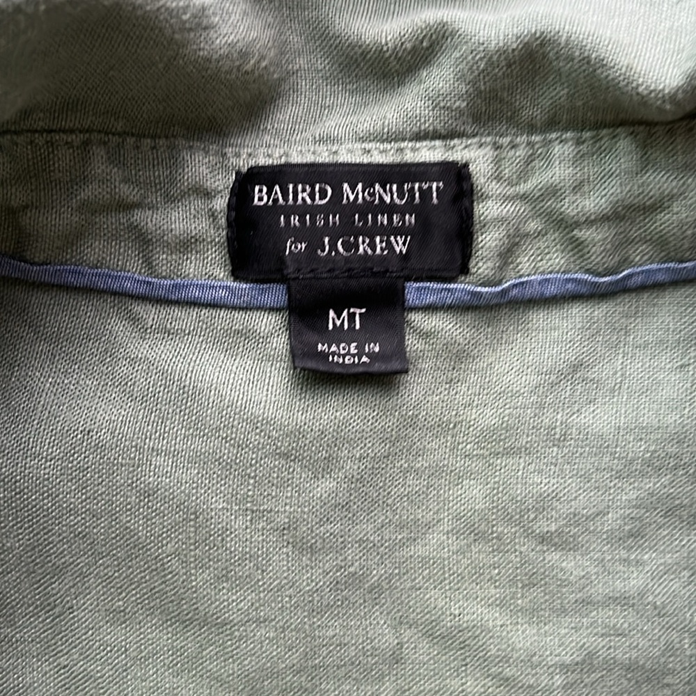 J. Crew Baird McNutt Irish linen shirt dress, green, medium tall - Picture 5 of 6
